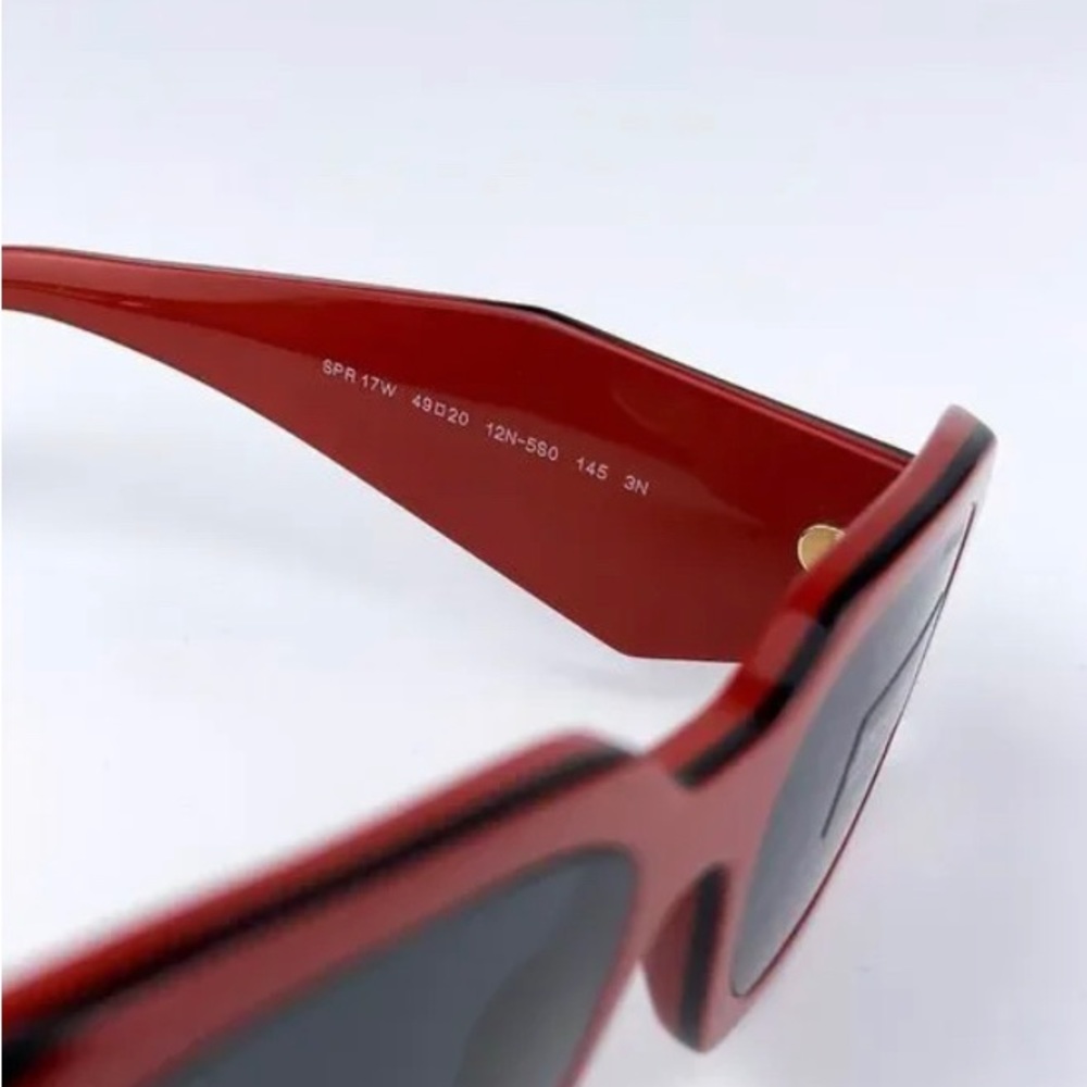 NEW Prada PR17WS 12N5S0 Orange Black Dark Grey Rectangle Unisex Sunglasses - Picture 15 of 15